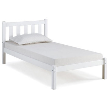Alaterre Furniture Poppy Twin Wood Platform Bed in White