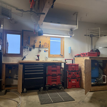 Low flow well, water storage, filter and softener.