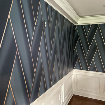 Living Room Wallpaper Installation