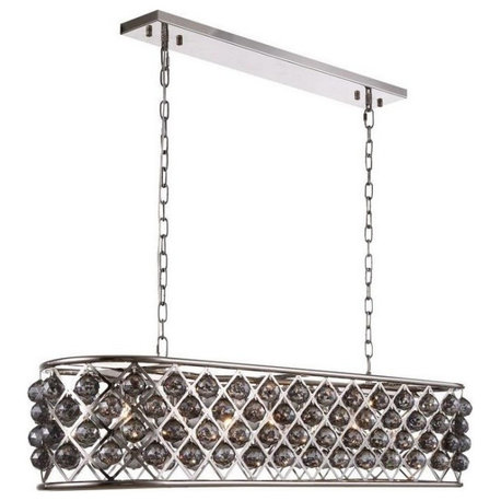 Elegant Lighting Madison Crystal Chandelier, Polished Nickel, 50.00 (Length), Si