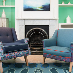 Clueit Webb Interiors AW18 Collection featuring Lucienne chair in Estuary Indigo - Living Room Furniture