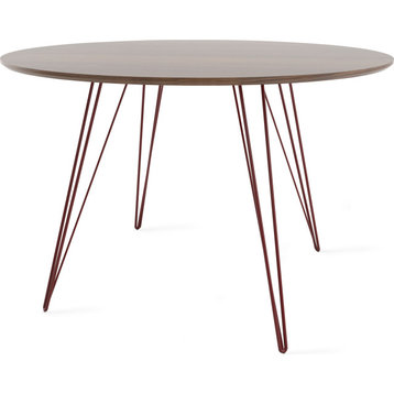 Williams Round Dining Table - Blood Red, Large, Walnut