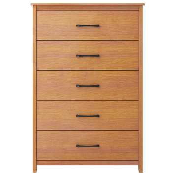Gianni 5 Drawer Walnut 31.5 in. Chest of Drawers With Ultra Fast Assembly
