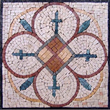 Natural Stone Mosaic, Dreamcatcher, 12"x12"