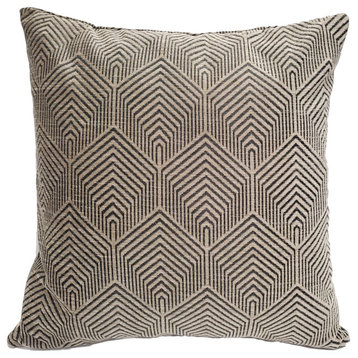 Sahara Taupe Textured Throw Pillow 20x20, with Polyfill Insert