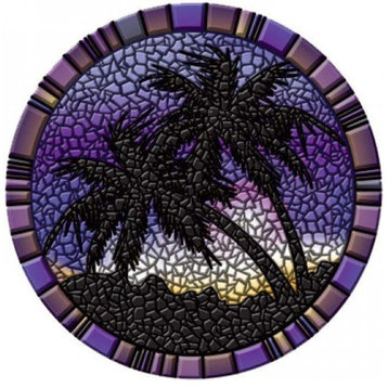 Drop-In Palm Trees Vinyl Swimming Pool Mat, Purple, 29" X 29"