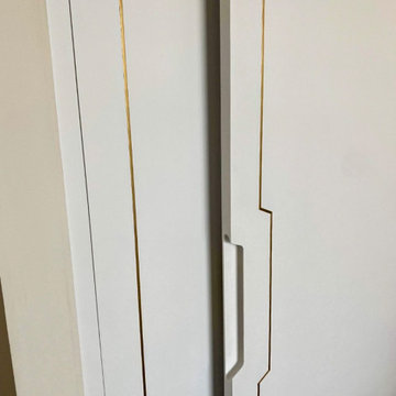 Bedroom Wardrobe with Poplar Plywood Interior, Brass Inlay and LED | Cheltenham