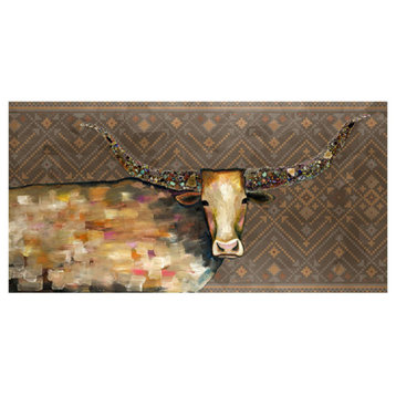 "Longhorn Geode, Tribal Copper" Stretched Canvas Art by Eli Halpin, 72"x36"