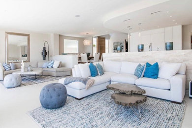 Living room - coastal living room idea in San Diego