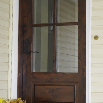 Custom Knotty Alder 4 Lite over 1 Panel Entryway Door