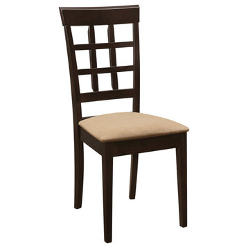 Gabriel Lattice Back Side Chairs Cappuccino and Tan, Set of 2