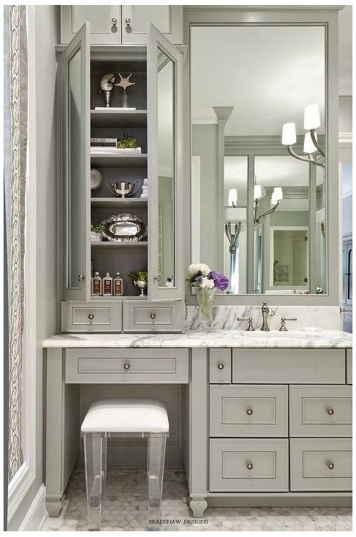 Bathroom Vanity With Sink And Makeup Table Image Of Bathroom And Closet