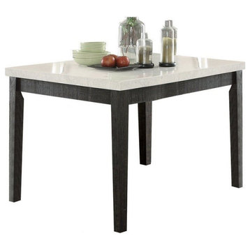 ACME Nolan Counter Height Table, White Marble/Weathered Black, 72855