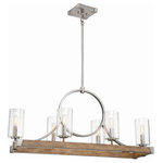 Minka Lavery - Country Estates 6 Light Island Light, Sun Faded Wood-Brushed Nickel Accents - Style : Transitional