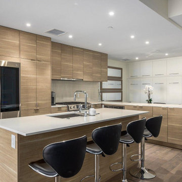 Walnut-Veneer Finishing for this Urban-Glammed Kitchen Remodel in Pasadena, CA
