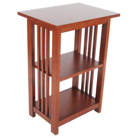 Mission 2 Shelf End Table, Cherry