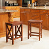 GDF Studio Casselberry Brown Mahogany Stools, Counter Height, Set of 2