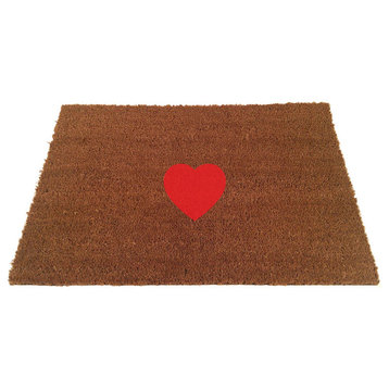 Heart Doormat, Red, 24"x35"