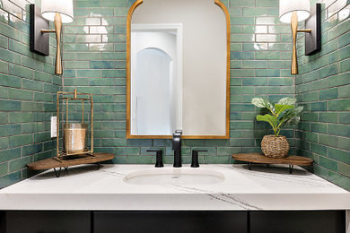 Powder room - transitional powder room idea in Detroit
