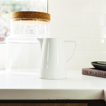 Modern Kitchen Countertop Styling with Ceramic Pitcher