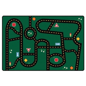 Go Go Driving Kids Rug, Size 3'x4'6", 4'x6'