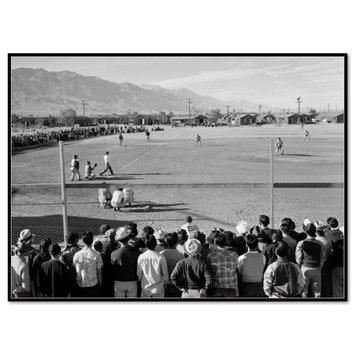 "Manzanar Baseball" by Ansel Adams Artblock, Black, 22.5"x22.67"