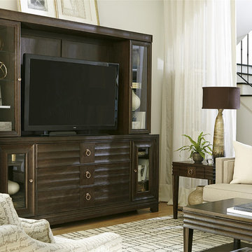 California Rustic Oak TV Entertainment Wall Unit
