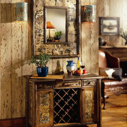 Wine Bar & Birch Bark Hickory Mirror - Buffets And Sideboards