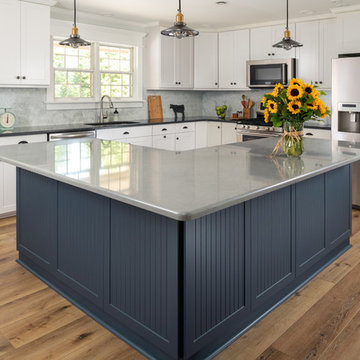 Blue & White Farmhouse Styled Kitchen