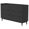 55.1" Solid Wood 6-Drawer Chest with Gallery - Black