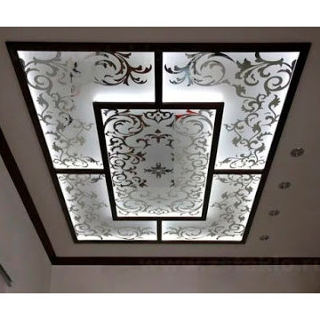 Installing stained glass panels in false ceiling designs