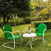 Griffith 3-Piece Metal Outdoor Conversation Seating Set, Grasshopper Green