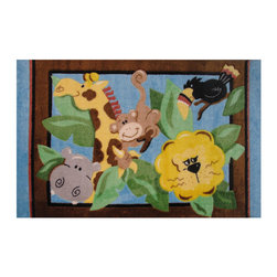 LA Rug Inc - In The Jungle Rug, Multi-Color, 39"x58" - Kids Rugs