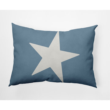 14x20" Big Star Nautical Decorative Indoor Pillow, Dusty Smoke and White