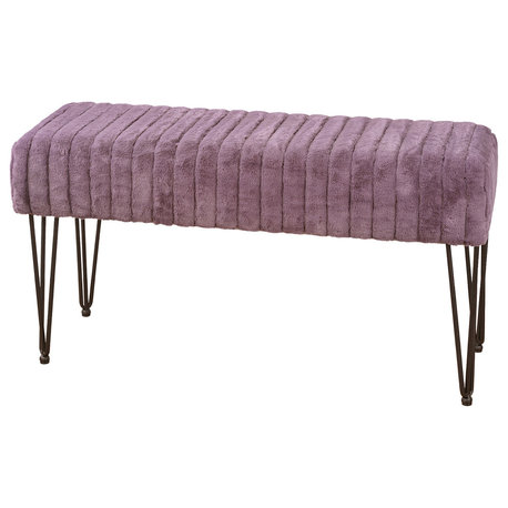 Serenta Super Mink Ottoman, Black Plum, 46''x16''x22''