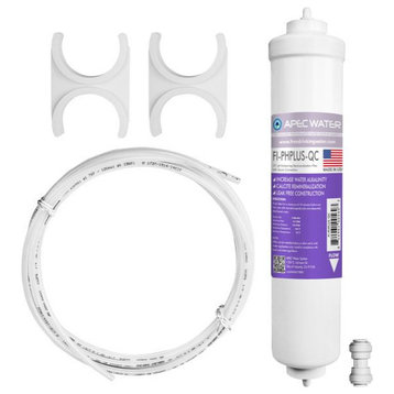 APEC 10" Alkaline Calcite pH Neutralizer Water Filter Kit, 1/4" Output, US Made