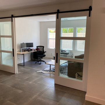 Soft-close sliding office doors