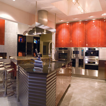Contemporary Design with High Gloss wood grain
