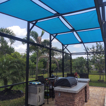 Shade Sails Over Grill