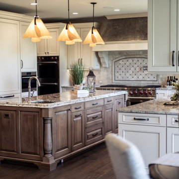 Pendant Lights over Large Island