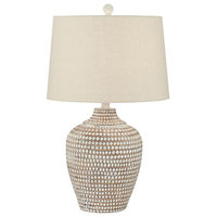 Pacific Coast Lighting Alese 25.5" Resin and Linen Table Lamp in Brown