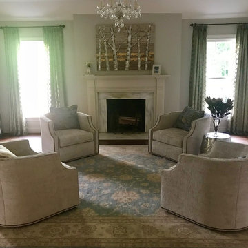 Oushak Oriental Rug delivers an elegant finish to this serene color palette!
