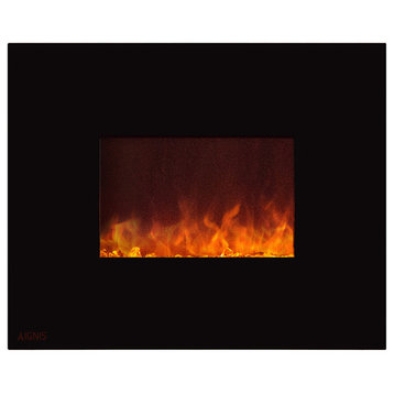 36 In Black Wall Electric Fireplace - Crystal | IGNIS