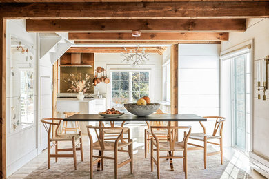 Inspiration for a farmhouse dining room remodel in New York
