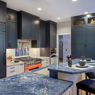 75 Beautiful Kitchen With Colored Appliances And Blue Countertops