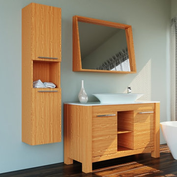 Pageo 48 inch Wall Mounted Bathroom Vanity with Vessel Sink
