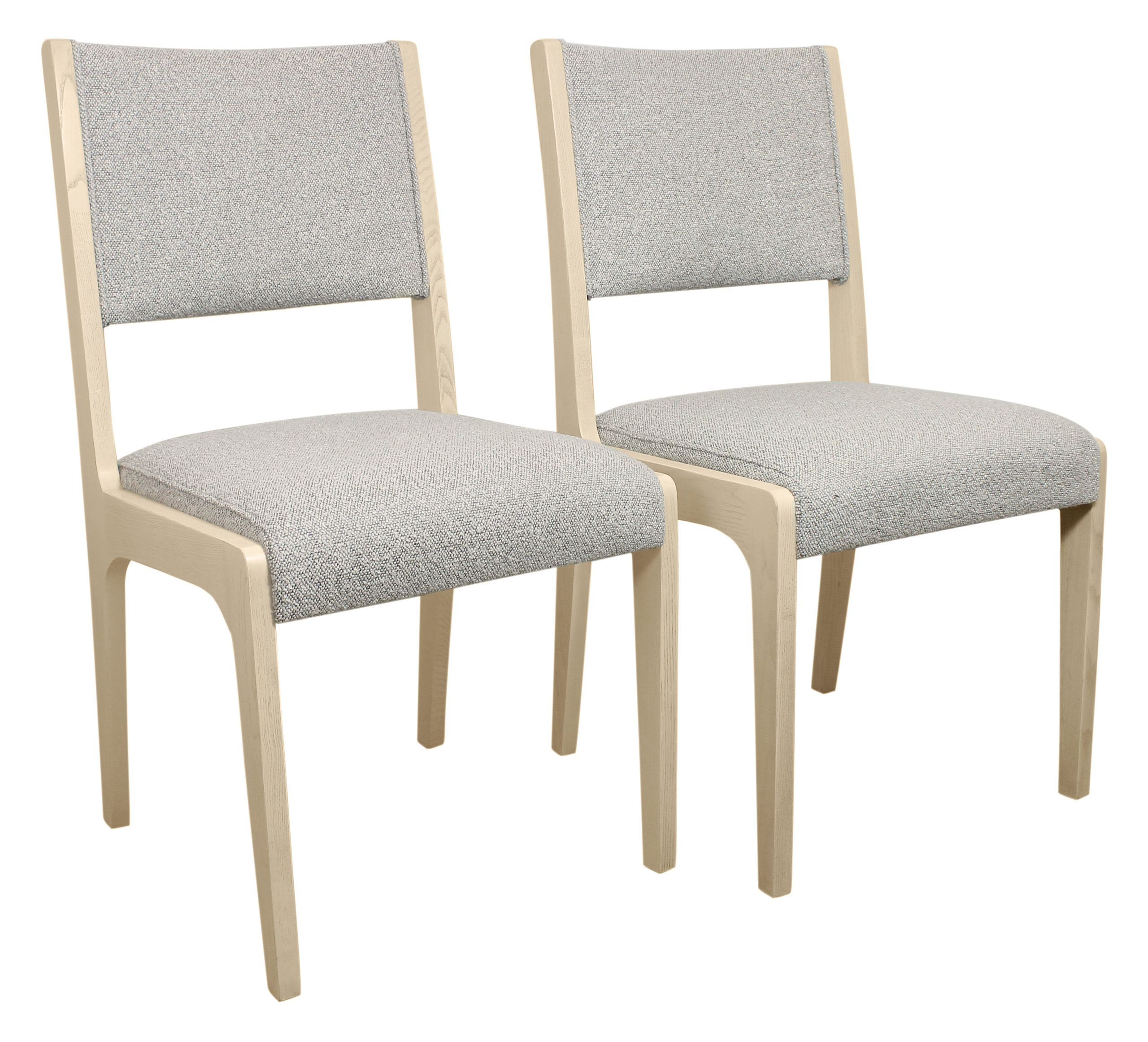 Jenna 48" Round Dining Set with 4 Ash Chairs in Contemporary Silver ...