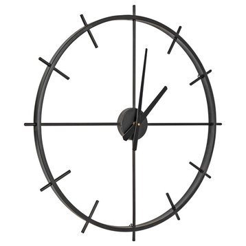 Isaac Metal Wall Clock, Black 26 Diameter