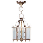 Livex Lighting - Livingston Convertible Chain-Hang and Ceiling Mount, Antique Brass - The Livingston collection features a classic six-sided lantern silhouette. antique brass finish with clear beveled glass gives the fixture charming style and the candelabra bulbs will fill your home with generous amounts of illumination that welcomes your guests. The versatile ixture can be transformed into semi-flush ceiling mounts.