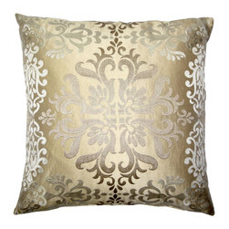 Pillow Decor Ltd. - Sumatra Silk Embroidery Decorative Throw Pillow, Stargaze, 21"x21" - Decorative Pillows